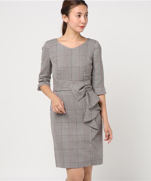 Jusglitty ジャスグリッティー の リボンラッフルチェックワンピース ワンピース Wear