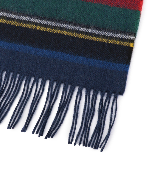 SHIPS BLUESTORE（シップスブルーストア）の「JOHN SCOTT×SHIPS BLUESTORE:ラムズストライプストール（ストール/ショール・レディース・ネイビー/グレー/レッド・ONE SIZE）」の5枚目の写真