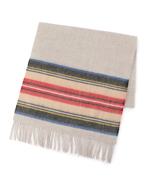 SHIPS BLUESTORE（シップスブルーストア）の「JOHN SCOTT×SHIPS BLUESTORE:ラムズストライプストール（ストール/ショール・レディース・ネイビー/グレー/レッド・ONE SIZE）」の7枚目の写真
