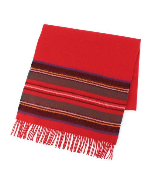 SHIPS BLUESTORE（シップスブルーストア）の「JOHN SCOTT×SHIPS BLUESTORE:ラムズストライプストール（ストール/ショール・レディース・ネイビー/グレー/レッド・ONE SIZE）」の8枚目の写真