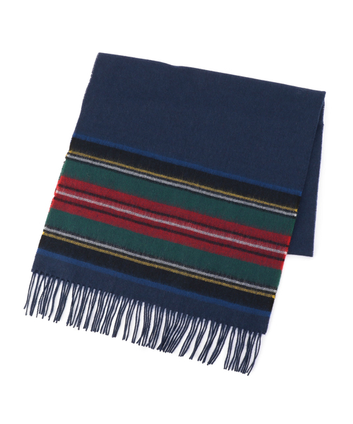 SHIPS BLUESTORE（シップスブルーストア）の「JOHN SCOTT×SHIPS BLUESTORE:ラムズストライプストール（ストール/ショール・レディース・ネイビー/グレー/レッド・ONE SIZE）」の9枚目の写真