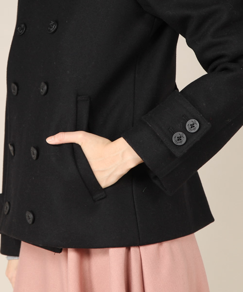 And A（アンドエー）の「フード付きPコート（ピーコート・レディース・ブラック/ベージュ/ネイビー・38）」の10枚目の写真