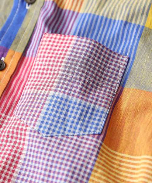 CUBE SUGAR(キューブシュガー)の「タテスラブ先染めチェックレギュラーシャツ(シャツ/ブラウス・レディース・ホワイト/ネイビー/ライトグレー/マルチ・M)」の7枚目の写真