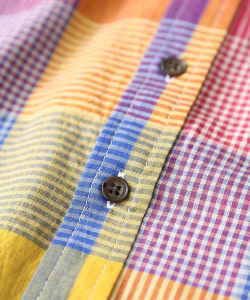 CUBE SUGAR(キューブシュガー)の「タテスラブ先染めチェックレギュラーシャツ(シャツ/ブラウス・レディース・ホワイト/ネイビー/ライトグレー/マルチ・M)」の15枚目の写真