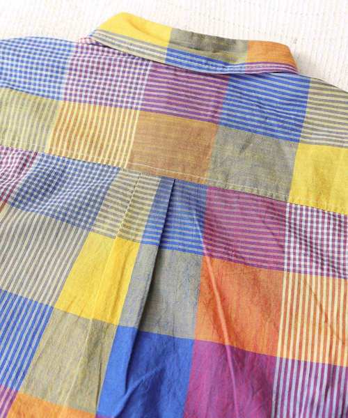 CUBE SUGAR(キューブシュガー)の「タテスラブ先染めチェックレギュラーシャツ(シャツ/ブラウス・レディース・ホワイト/ネイビー/ライトグレー/マルチ・M)」の13枚目の写真