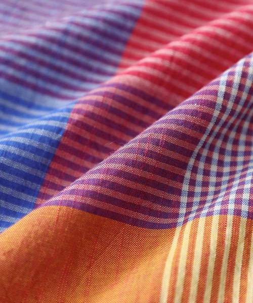 CUBE SUGAR(キューブシュガー)の「タテスラブ先染めチェックレギュラーシャツ(シャツ/ブラウス・レディース・ホワイト/ネイビー/ライトグレー/マルチ・M)」の19枚目の写真