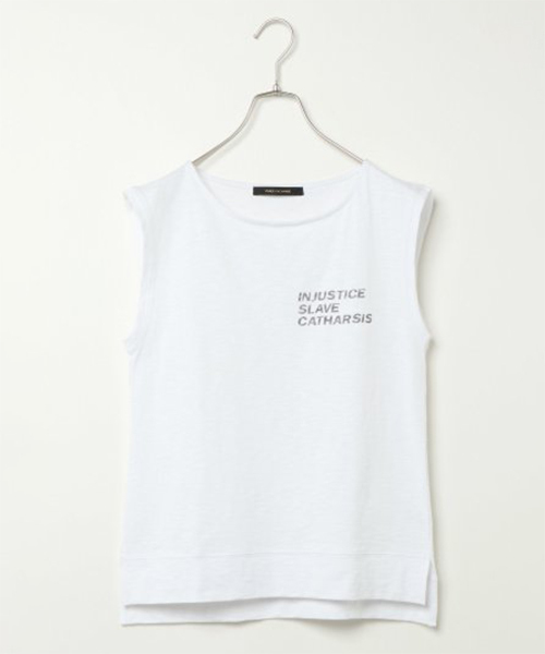 VENCEEXCHANGE（ヴァンスエクスチェンジ）の「ロゴノースリTシャツ  （Tシャツ/カットソー・レディース・ホワイト/チャコールグレー/その他28・M）」の2枚目の写真