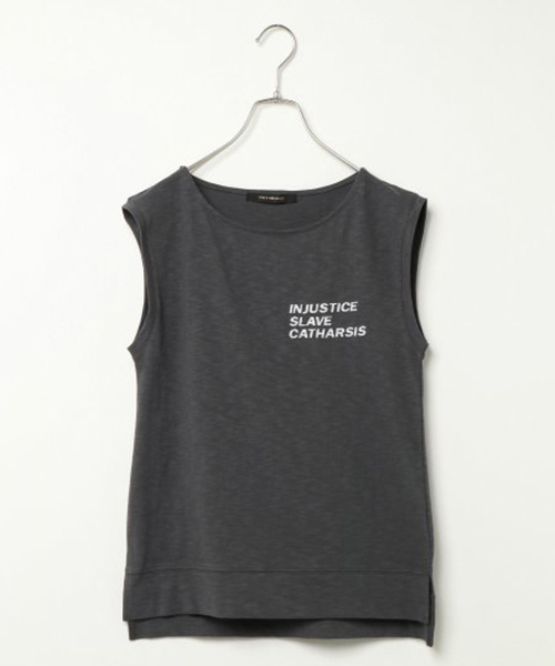 VENCEEXCHANGE（ヴァンスエクスチェンジ）の「ロゴノースリTシャツ  （Tシャツ/カットソー・レディース・ホワイト/チャコールグレー/その他28・M）」の3枚目の写真