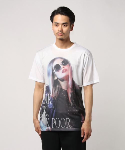 JACKROSE(ジャックローズ)の「転写フラッグ・ロックTシャツ(Tシャツ/カットソー・メンズ・ホワイト×ブラック/ホワイト×レッド・M/L)」の1枚目の写真