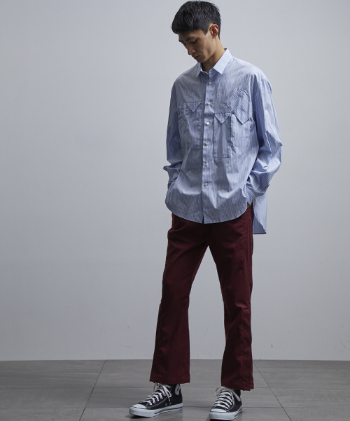 Name.（ネーム）の「【Name.】別注サイドベントトラウザーズ / NMHAPT-ST17AW-001（スラックス・メンズ・ブラック/バーガンディー・1/0）」の5枚目の写真