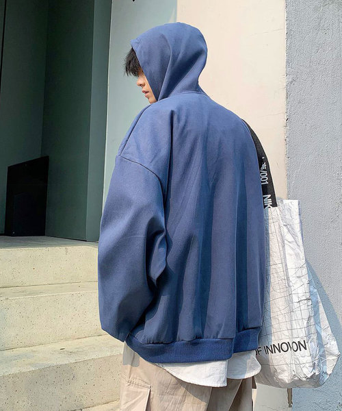 neos（ネオス）の「【neos -addictive design-】ピーチスキン ビッグシルエット プルオーバー パーカー（パーカー・メンズ・チャコールグレー/ブラック/ベージュ/グレイッシュブルー/ピンクベージュ/ブラウン・MEDIUM/LARGE/X-LARGE）」の17枚目の写真