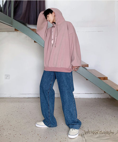 neos（ネオス）の「【neos -addictive design-】ピーチスキン ビッグシルエット プルオーバー パーカー（パーカー・メンズ・チャコールグレー/ブラック/ベージュ/グレイッシュブルー/ピンクベージュ/ブラウン・MEDIUM/LARGE/X-LARGE）」の14枚目の写真