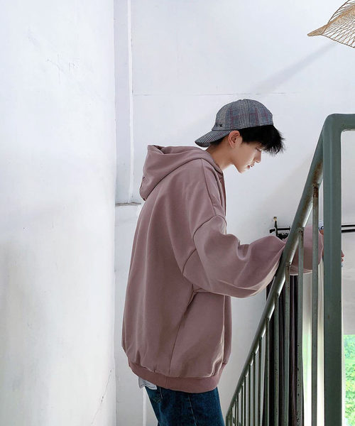 neos（ネオス）の「【neos -addictive design-】ピーチスキン ビッグシルエット プルオーバー パーカー（パーカー・メンズ・チャコールグレー/ブラック/ベージュ/グレイッシュブルー/ピンクベージュ/ブラウン・MEDIUM/LARGE/X-LARGE）」の18枚目の写真