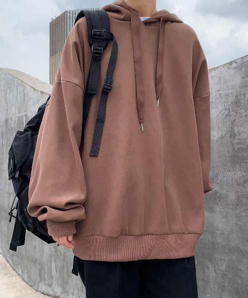 neos（ネオス）の「【neos -addictive design-】ピーチスキン ビッグシルエット プルオーバー パーカー（パーカー・メンズ・チャコールグレー/ブラック/ベージュ/グレイッシュブルー/ピンクベージュ/ブラウン・MEDIUM/LARGE/X-LARGE）」の22枚目の写真