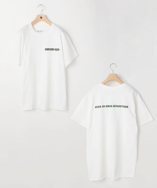 SHIPS Days(シップスデイズ)の「SHIPS Days:FRENCH WORD TEE(Tシャツ/カットソー・メンズ・ライトホワイト/ストーン/ベージュ系その他・SMALL/MEDIUM/LARGE/X-LARGE)」の1枚目の写真