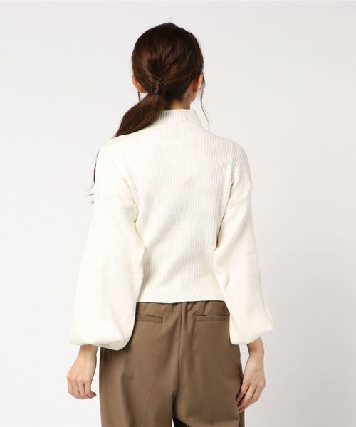 KOBE LETTUCE（コウベレタス）の「ハイネックバルーンスリーブニットトップス＊レディース/セーター[C3470]神戸レタス（ニット/セーター・レディース・ブラック/オレンジ/アイボリー・FREE）」の5枚目の写真