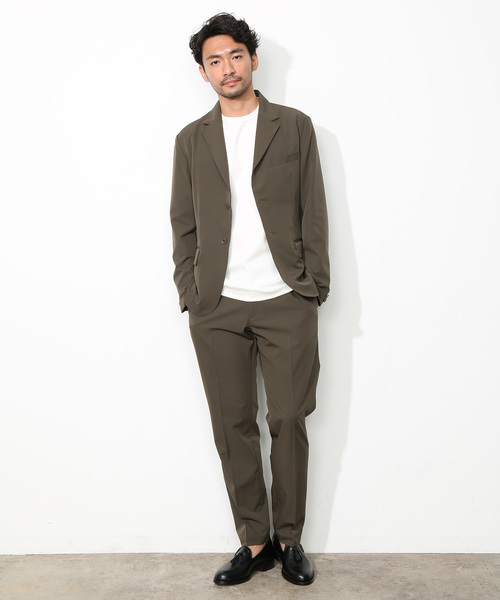 ADAM ET ROPE'（アダムエロペ）の「ポリエステルストレッチイージージャケット（テーラードジャケット・メンズ・ブラック/グリーン系その他/ネイビー・S/M/L）」の8枚目の写真