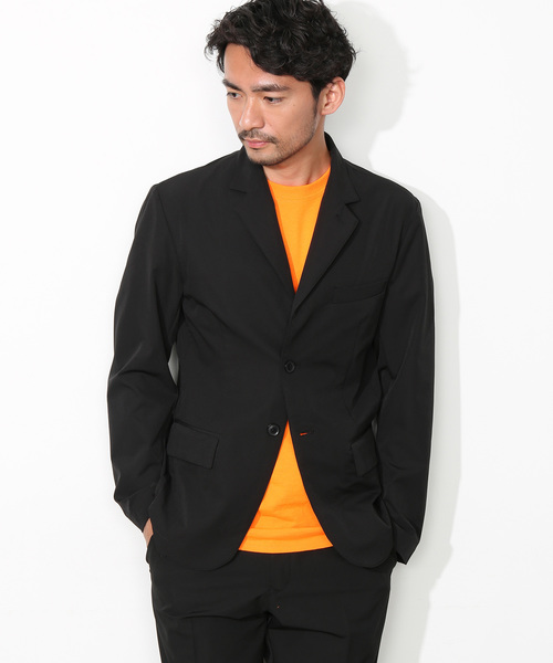 ADAM ET ROPE'（アダムエロペ）の「ポリエステルストレッチイージージャケット（テーラードジャケット・メンズ・ブラック/グリーン系その他/ネイビー・S/M/L）」の4枚目の写真
