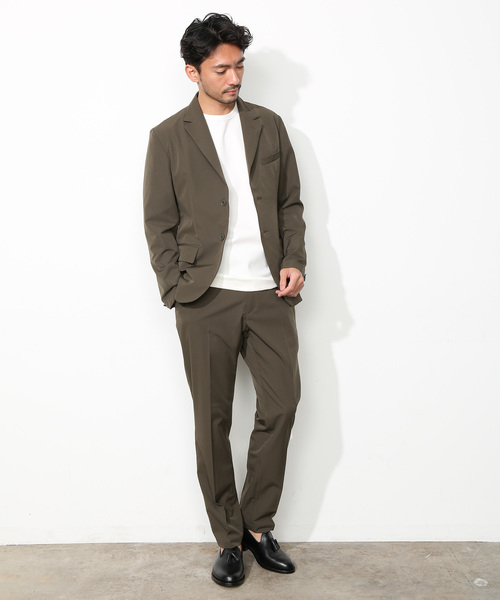 ADAM ET ROPE'（アダムエロペ）の「ポリエステルストレッチイージージャケット（テーラードジャケット・メンズ・ブラック/グリーン系その他/ネイビー・S/M/L）」の5枚目の写真