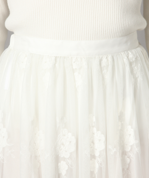 LOWRYS FARM（ローリーズファーム）の「２ＷＡＹレースマキシスカート　825270（スカート・レディース・オフホワイト/ブラック/ブラウン・FREE）」の9枚目の写真