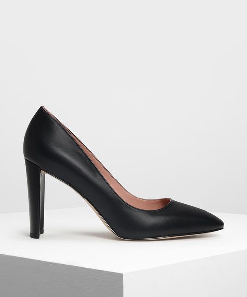 CHARLES & KEITH（チャールズ & キース）の「ミニスクエアトゥ パンプス / Mini Square Toe Pumps（パンプス・レディース・ブラック/ベビーピンク・22.5cm/23cm/23.5cm/24.5cm/25cm/25.5cm）」の2枚目の写真