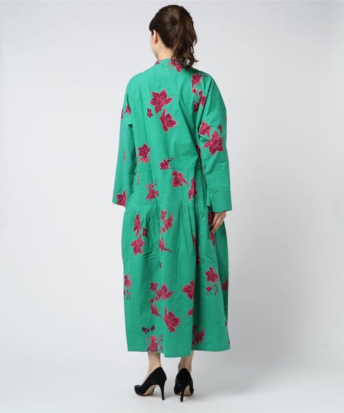 チャイハネ（チャイハネ）の「【チャイハネ】オリエンタルフラワーロングワンピース（ワンピース・レディース・グリーン/レッド/イエロー・FREE）」の8枚目の写真