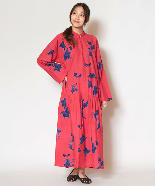 チャイハネ（チャイハネ）の「【チャイハネ】オリエンタルフラワーロングワンピース（ワンピース・レディース・グリーン/レッド/イエロー・FREE）」の3枚目の写真