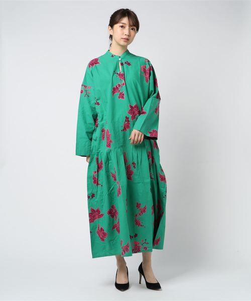 チャイハネ（チャイハネ）の「【チャイハネ】オリエンタルフラワーロングワンピース（ワンピース・レディース・グリーン/レッド/イエロー・FREE）」の5枚目の写真