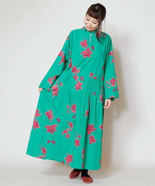 チャイハネ（チャイハネ）の「【チャイハネ】オリエンタルフラワーロングワンピース（ワンピース・レディース・グリーン/レッド/イエロー・FREE）」の14枚目の写真