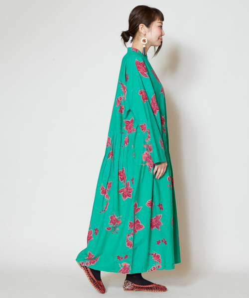 チャイハネ（チャイハネ）の「【チャイハネ】オリエンタルフラワーロングワンピース（ワンピース・レディース・グリーン/レッド/イエロー・FREE）」の16枚目の写真