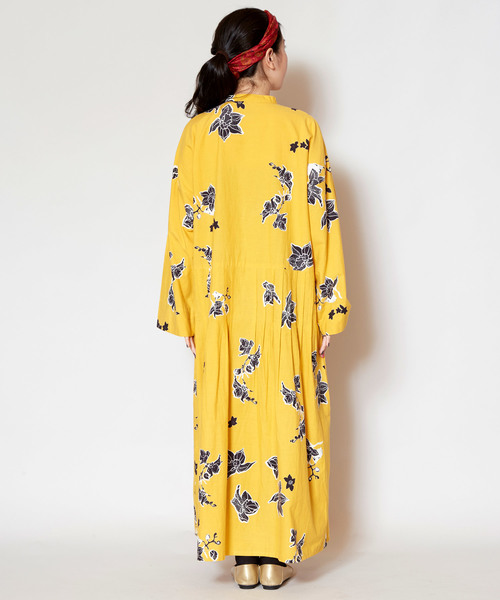 チャイハネ（チャイハネ）の「【チャイハネ】オリエンタルフラワーロングワンピース（ワンピース・レディース・グリーン/レッド/イエロー・FREE）」の6枚目の写真