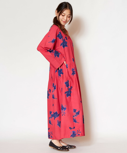 チャイハネ（チャイハネ）の「【チャイハネ】オリエンタルフラワーロングワンピース（ワンピース・レディース・グリーン/レッド/イエロー・FREE）」の15枚目の写真