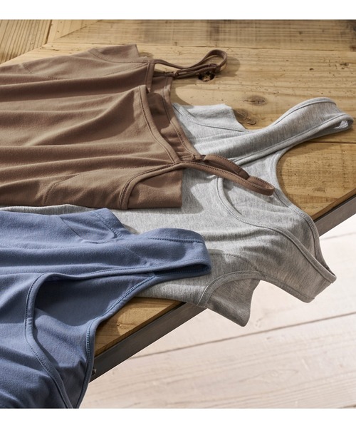 YU'NOW（ユナウ）の「綿混汗取りインナーキャミソール【抗菌防臭】【吸水速乾】（インナーウェア/肌着・レディース・ブラック/オフホワイト/モカ/グレイッシュブルー/ブラウン/グレー・SMALL/MEDIUM/LARGE/X-LARGE/XXX-LARGE/XXXX-LARGE/XX-LARGE）」の14枚目の写真