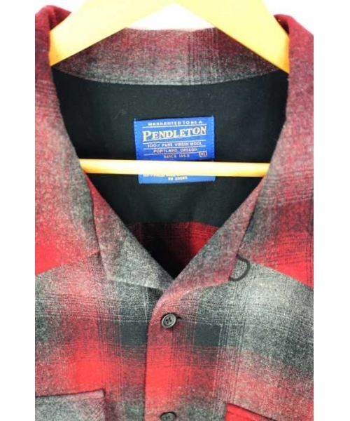 ブランド古着】開襟 オープンカラー オンブレチェック ネルシャツ