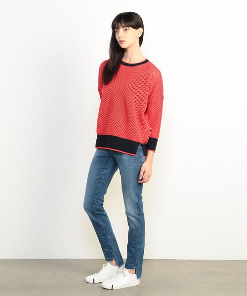 ARMANI EXCHANGE（アルマーニエクスチェンジ）の「【A|Xアルマーニ エクスチェンジ】メッシュニットプルオーバー（ニット/セーター・レディース・レッド/ブルー・SMALL/MEDIUM/X-SMALL）」の8枚目の写真