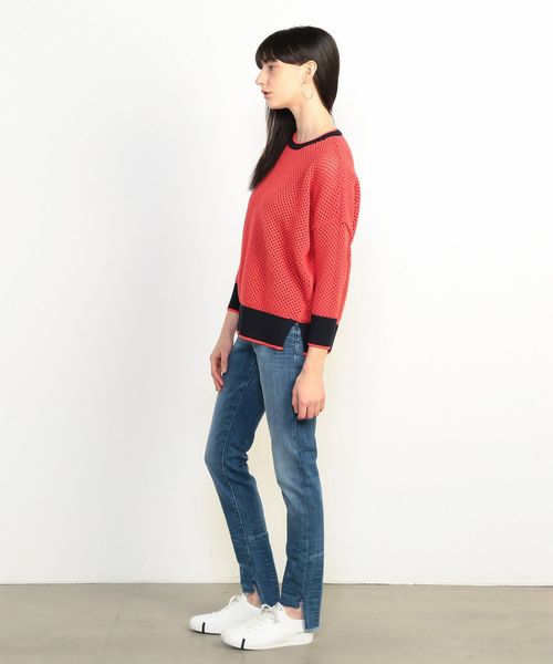 ARMANI EXCHANGE（アルマーニエクスチェンジ）の「【A|Xアルマーニ エクスチェンジ】メッシュニットプルオーバー（ニット/セーター・レディース・レッド/ブルー・SMALL/MEDIUM/X-SMALL）」の9枚目の写真