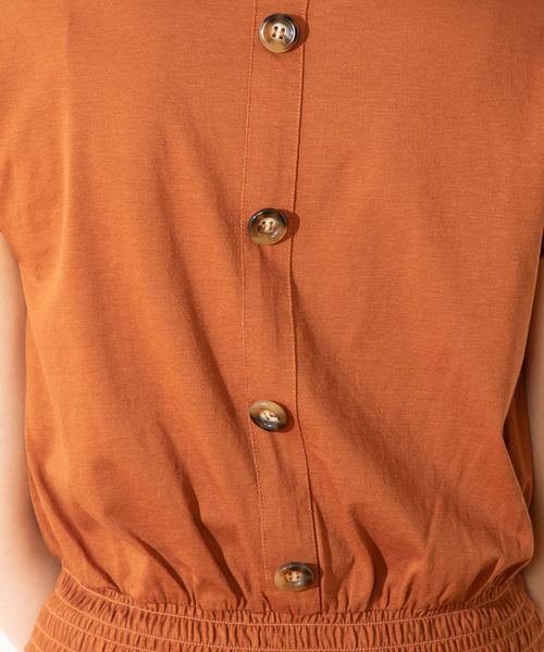 natural couture（ナチュラルクチュール）の「裾シャーリングショートシルケットTシャツ（Tシャツ/カットソー・レディース・ブラック/ベージュ/パープル/キャメル・FREE）」の17枚目の写真