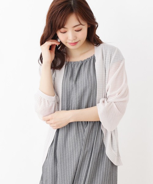 grove（グローブ）の「ラメボレロカーディガン（カーディガン/ボレロ・レディース・ネイビー/ライトグリーン/アイボリー/ナチュラル・02/03）」の3枚目の写真