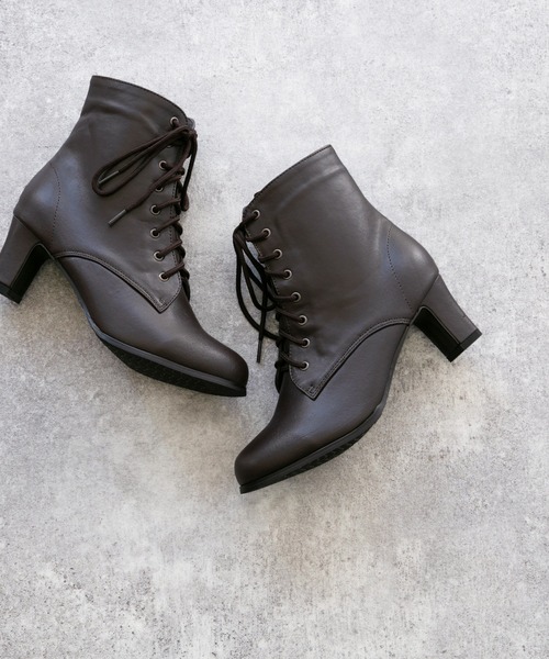 welleg（ウェレッグ）の「レースアップブーツ（ブーツ・レディース・ブラウン系その他/ブラック系その他/ダークブラウン/ブラウン/キャメル/ブラック/アイボリー/アッシュグレー・3L/XS/S/M/L/LL）」の5枚目の写真