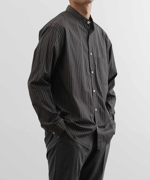 ADAM ET ROPE'（アダムエロペ）の「柄アソート　バンドカラーシャツ（シャツ/ブラウス・メンズ・ネイビー/ブラウン/ベージュ系その他・M/L）」の2枚目の写真