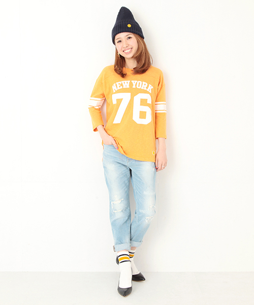 Ray BEAMS（レイビームス）の「JACKSON MATISSE×Ray BEAMS / 別注 Smileビーニー（ニットキャップ/ビーニー・レディース・グレー/レッド/イエロー/ネイビー・ONE SIZE）」の8枚目の写真