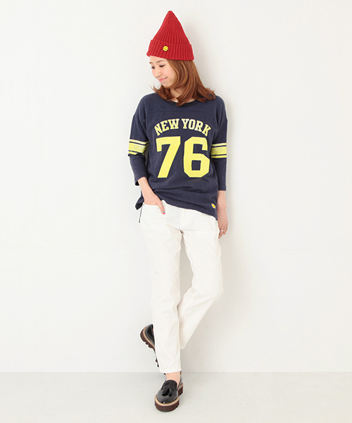 Ray BEAMS（レイビームス）の「JACKSON MATISSE×Ray BEAMS / 別注 Smileビーニー（ニットキャップ/ビーニー・レディース・グレー/レッド/イエロー/ネイビー・ONE SIZE）」の6枚目の写真