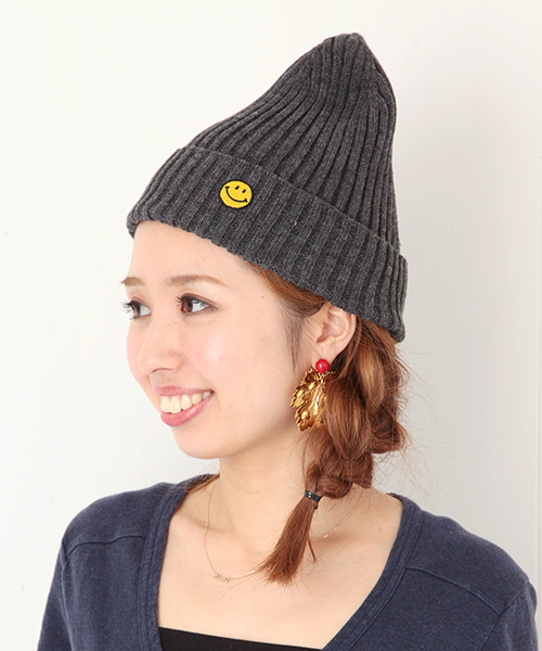 Ray BEAMS（レイビームス）の「JACKSON MATISSE×Ray BEAMS / 別注 Smileビーニー（ニットキャップ/ビーニー・レディース・グレー/レッド/イエロー/ネイビー・ONE SIZE）」の12枚目の写真