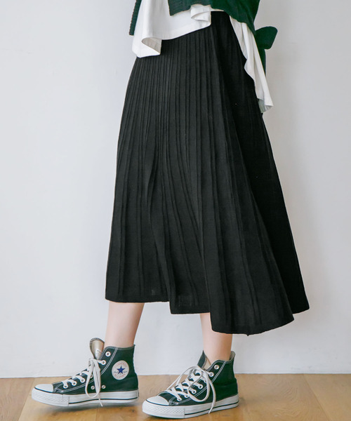 rectangle（レクタングル）の「リブニットフレアースカート（スカート・レディース・ベージュ/オレンジ/ブラウン/アイボリー/ブラック・FREE）」の16枚目の写真