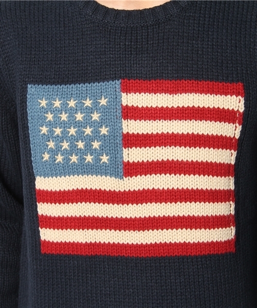 WEGO(ウィゴー)の「WEGO/フラッグジャガードニット(ニット/セーター・メンズ・ホワイト/ブラック/ネイビー/ワイン/マスタード・MEDIUM/LARGE)」の11枚目の写真
