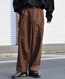 kutir | チェックワイドストレートパンツ(その他パンツ)
