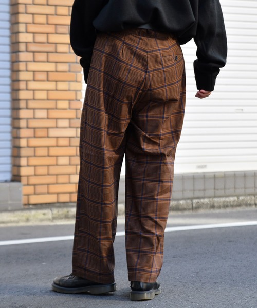 kutir(クティール)の「チェックワイドストレートパンツ(その他パンツ・メンズ・ダークブラウン/ネイビー/グレー・SMALL/MEDIUM/LARGE)」の10枚目の写真