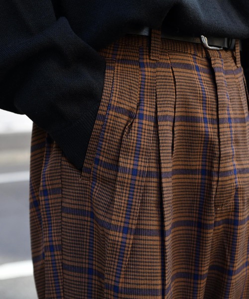 kutir(クティール)の「チェックワイドストレートパンツ(その他パンツ・メンズ・ダークブラウン/ネイビー/グレー・SMALL/MEDIUM/LARGE)」の21枚目の写真