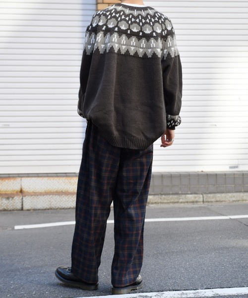 kutir(クティール)の「チェックワイドストレートパンツ(その他パンツ・メンズ・ダークブラウン/ネイビー/グレー・SMALL/MEDIUM/LARGE)」の6枚目の写真