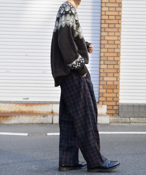 kutir(クティール)の「チェックワイドストレートパンツ(その他パンツ・メンズ・ダークブラウン/ネイビー/グレー・SMALL/MEDIUM/LARGE)」の8枚目の写真
